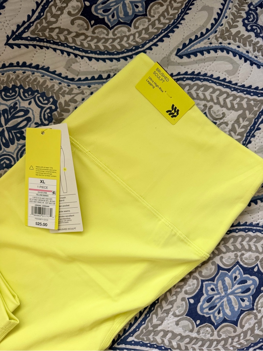 all in motion Neon Yellow Brushed Sculpt Kids Leggings